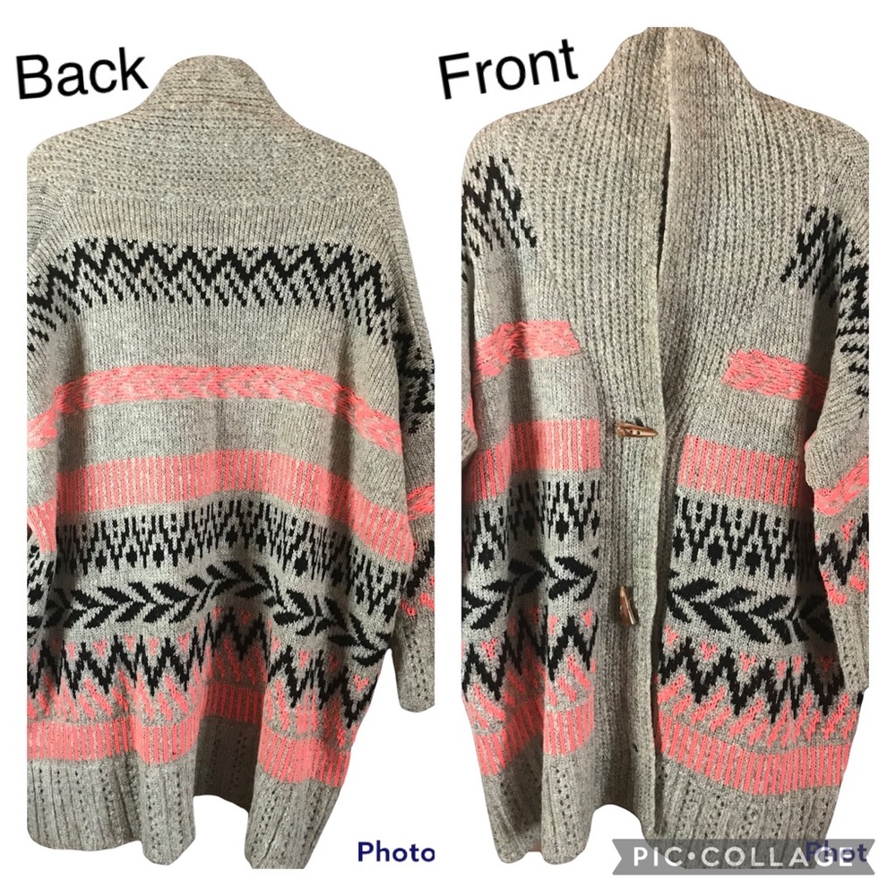 Kate Collection USA Women’s Knitted Crochet Medium Long Sleeve Sweater Cardigan